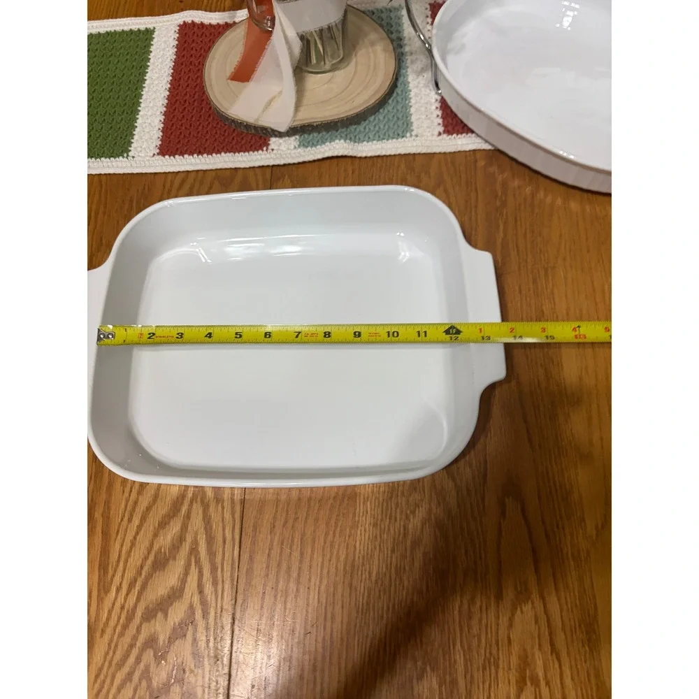 Corning Ware Shadow Iris A-21-B-N Rectangule Baking Dish White Purple Floral 2Qt